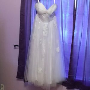 New wedding prom dress white floral dress 16
